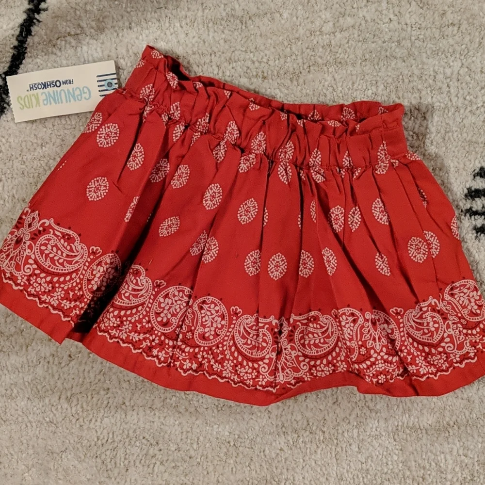 Oshkosh New Bandana Cotton Skirt Apple Orchard Fun